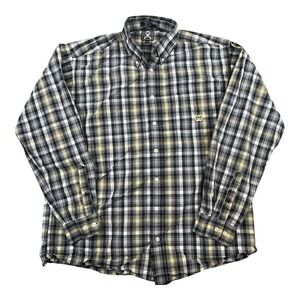 Cinch Men's M Yellow‎ Plaid Long Sleeve Button Front Shirt